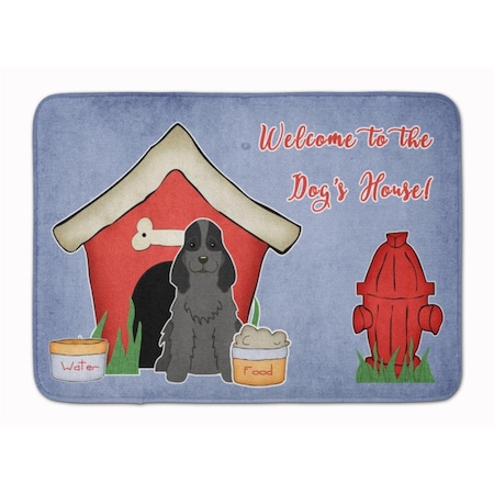 Carolines Treasures Dog House Cocker Spaniel Black Machine Washable Memory Foam Mat BB2846RUG